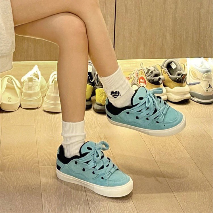 Giày Trượt Ván Đế Dày Màu Trơn Phong Cách retro Hàn Quốc Cho Nữ