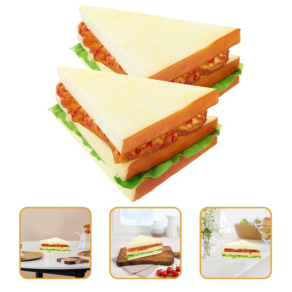 2 Mô Hình Bánh Sandwich Mini Trang Trí Nhà Búp Bê