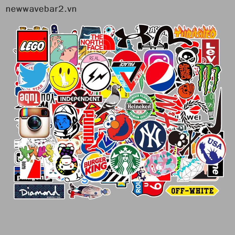 Set 100 Hình Dán Graffiti Thời Trang Cổ Điển Dùng Để Trang Trí Vali / Laptop / Ván Trượt