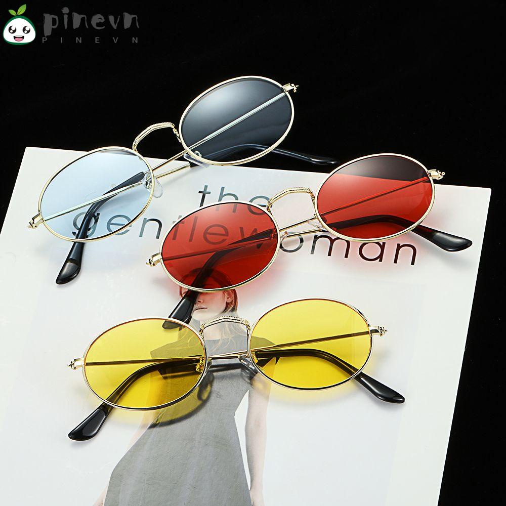 Kính Mát Gọng Oval Kim Loại Chống Tia UV400 Thời Trang