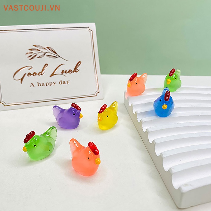 Set 5 Tượng Gà VASTJI 3D Phát Sáng Trong Bóng Tối Trang Sức