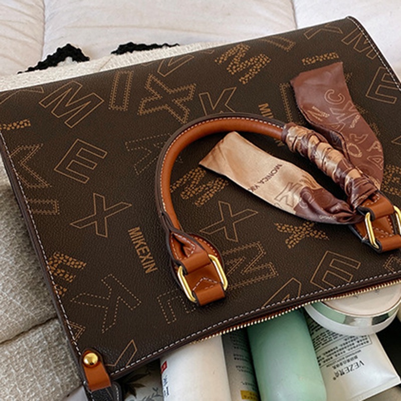 Túi tote Lụa Sức Chứa Lớn In Họa Tiết Đơn Giản Thời Trang Cho Nữ