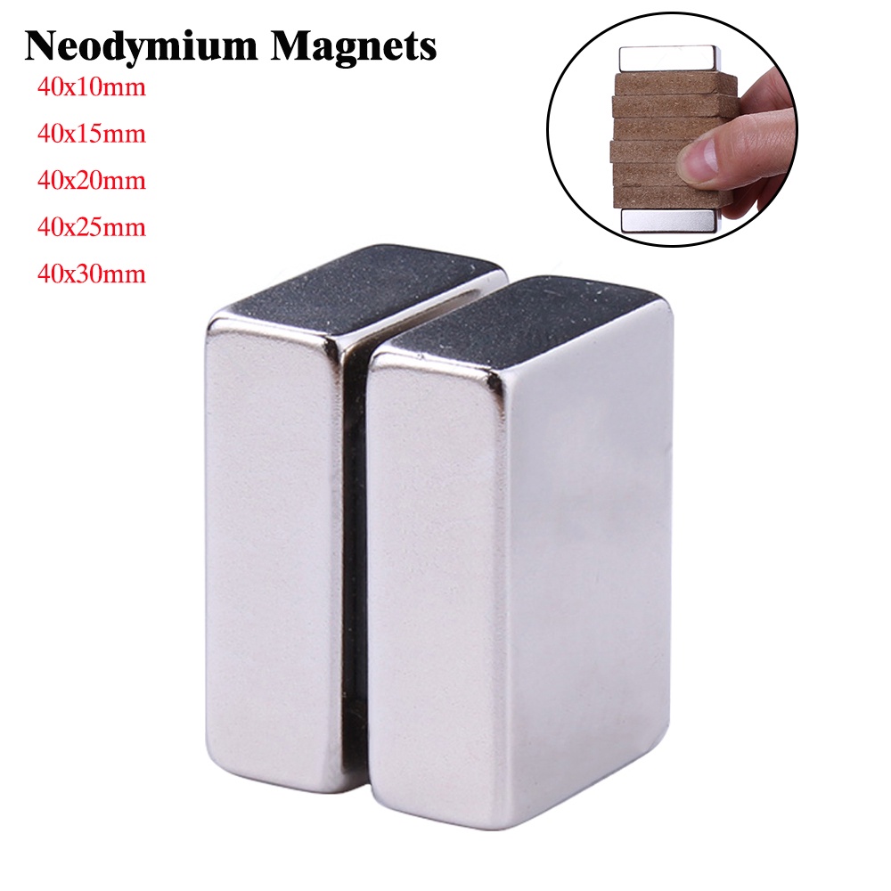 1 Cái Nam Châm Neodymium Hình Chữ Nhật 40x10 40x15 40x20 40x25 40x30 Trái Đất Hàng Thủ Công Siêu Mạn