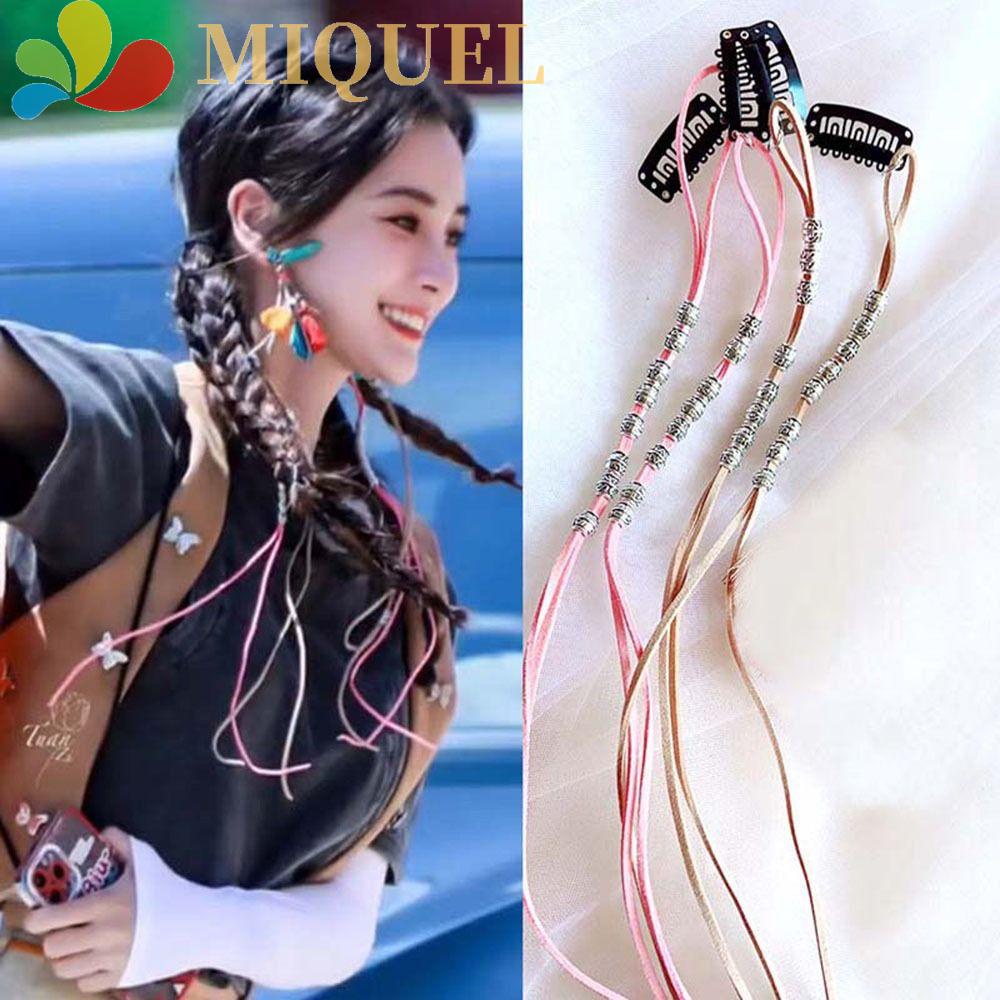 Dây Buộc Tóc Dạng Chuỗi Hạt Nhiều Màu Sắc Phong Cách Châu Phi Dành Cho Nữ