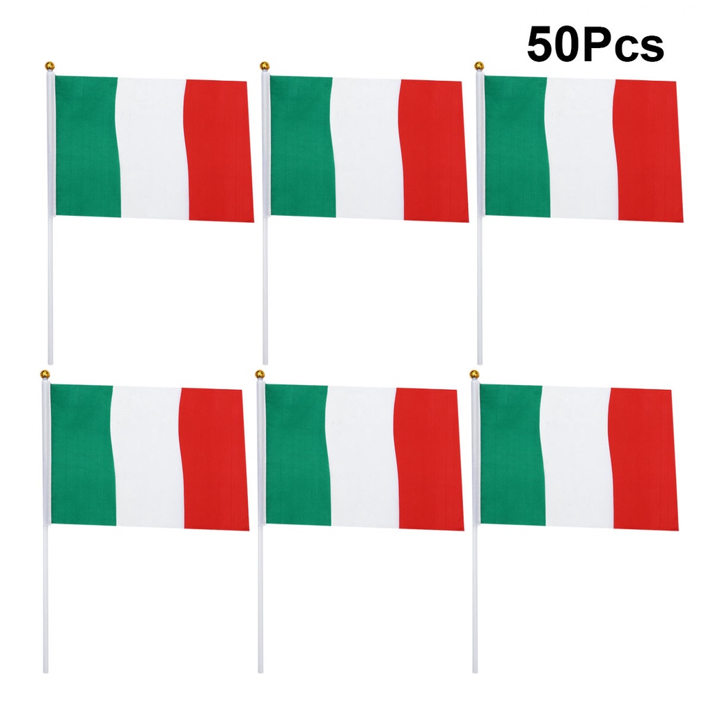 Bộ 50 Lá Cờ Ý Nhỏ Cầm Tay Dùng Để Trang Trí Tiệc