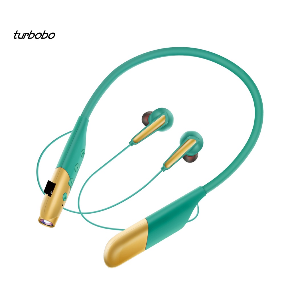 Tai Nghe Thể Thao Không Dây Quấn Cổ Gắn Đèn Pin Hỗ Trợ Thẻ Nhớ Bluetooth Có Nam Châm turbobo AKZ-R11