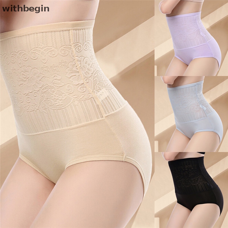 Quần Lót Lưng Cao Định Hình Eo Thon Gọn Phối Ren Cho Nữ