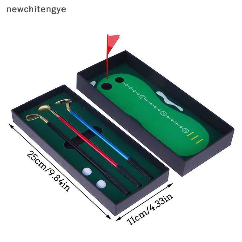 1 Bộ Bút Bi Golf Mini Để Bàn Màu Xanh Lá 3 Clubs