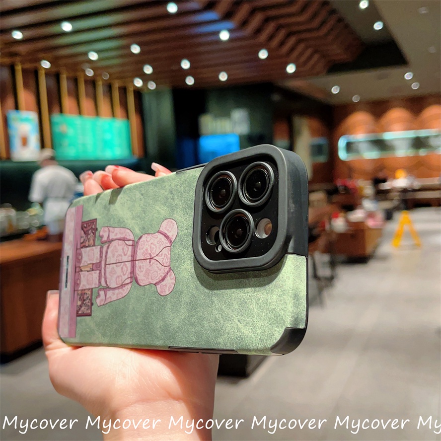 Ốp Điện Thoại Da Mềm Họa Tiết Gấu Hợp Thời Trang Cho iPhone 11 13 12 14 Pro Max X XR Xs Max 6 7 8 Plus