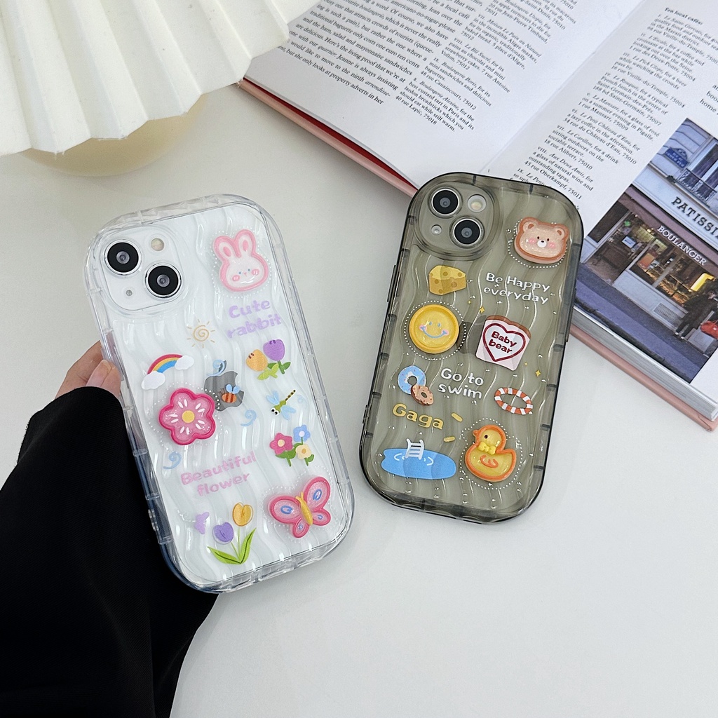 Ốp Điện Thoại TPU Mềm Trong Suốt Họa Tiết Hoạt Hình Có Túi Khí Bảo Vệ Camera Cho iPhone 13 12 11 Pro Max 14 Plus