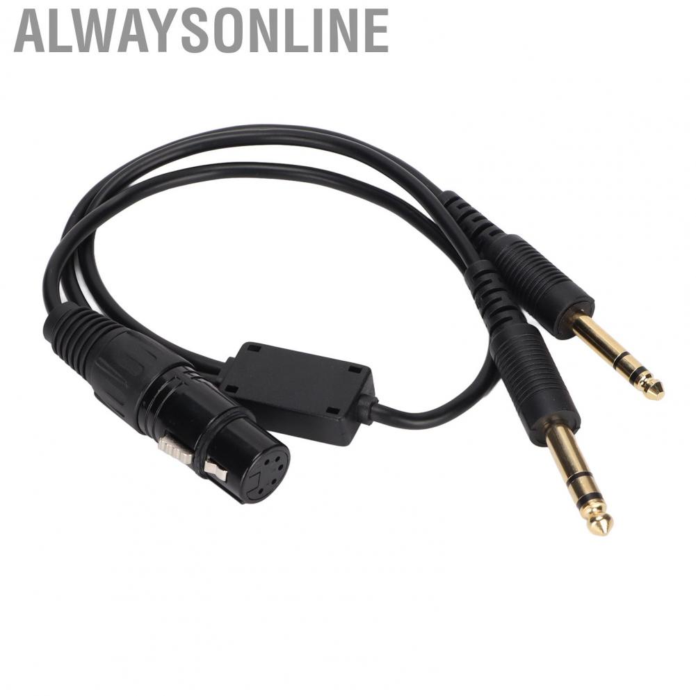 Alwaysonline XLR To 2 GA Plug Conversion Cable  Aviation Headphone Adapter Stretchable for Airbus Headset