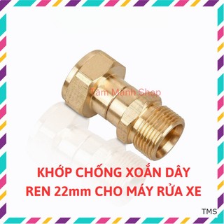 Khớp xoay chống xoắn dây rửa xe ren 22mm, cho máy rửa xe mini, máy rửa xe áp lực cao