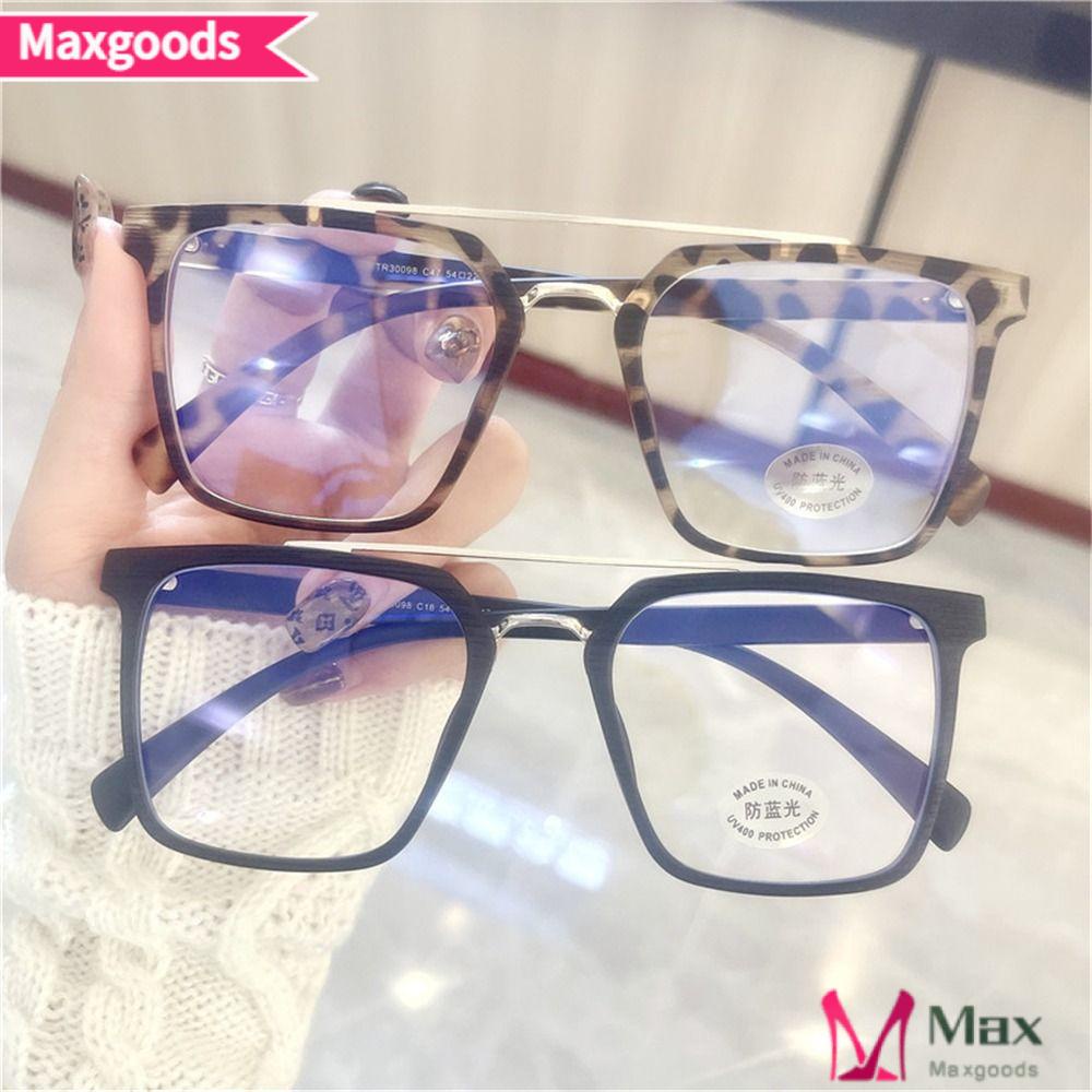 Kính Mát Gọng Vuông Đôi Chống Tia Sáng Xanh Trong Suốt Thời Trang
