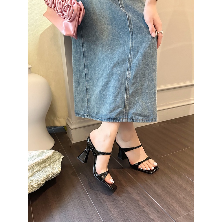 Sandal Cao Gót Mũi Vuông Thiết Kế Mới Thời Trang Mùa Hè 2023 Dành Cho Nữ