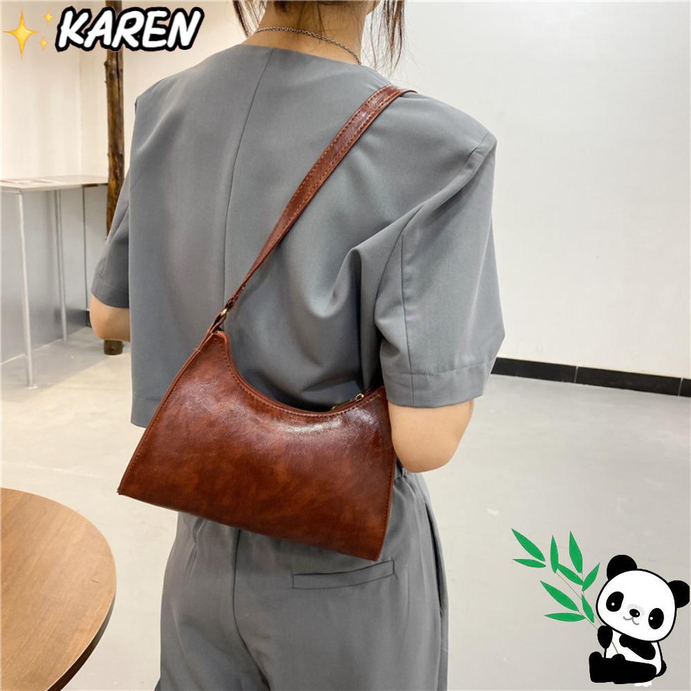 Túi Xách Đeo Vai Màu Trơn Phong Cách Retro 2023