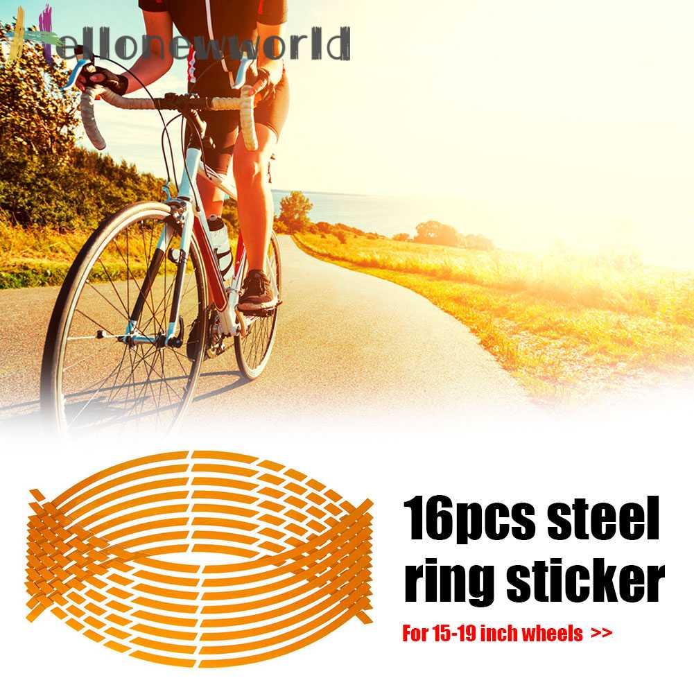 Set 16 Miếng Dán Phản Quang 18 inch Trang Trí Vành Bánh Xe Hơi / Mô Tô