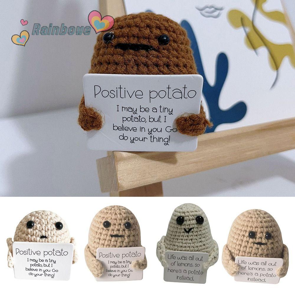 Búp Bê Nhồi Bông Thủ Công Hình Khoai Tây Màu Cầu Vồng Dễ Thương
