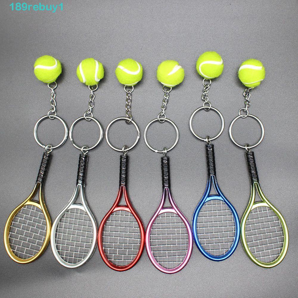 Rebuy1 Móc Khóa Thể Thao Hình Vợt Tennis Mini Trang Trí