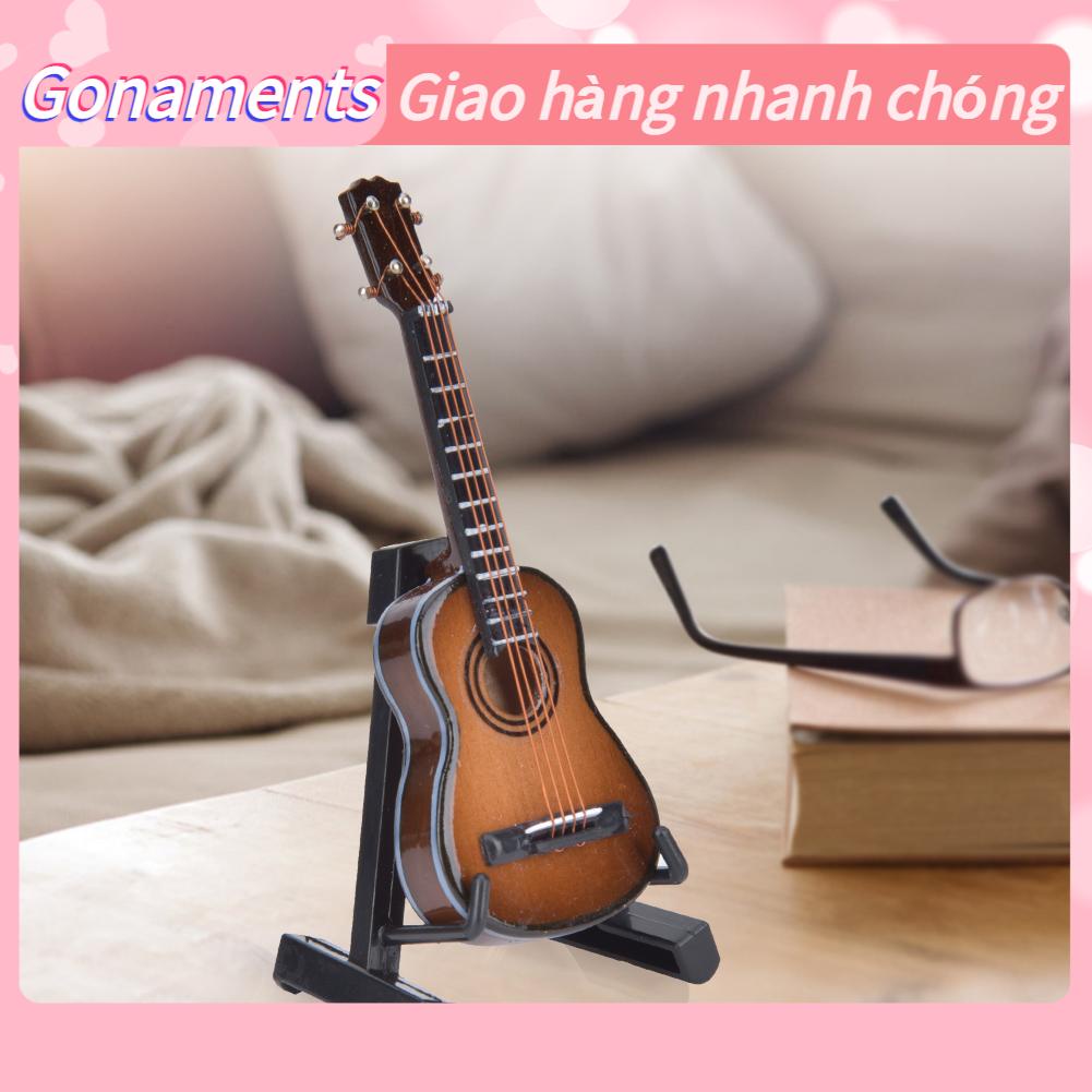 Thu Nhỏ Đàn Guitar Cổ Điển Mô Hình Gỗ Mini Để Bàn Trang Trí Đồ Gonaments E.