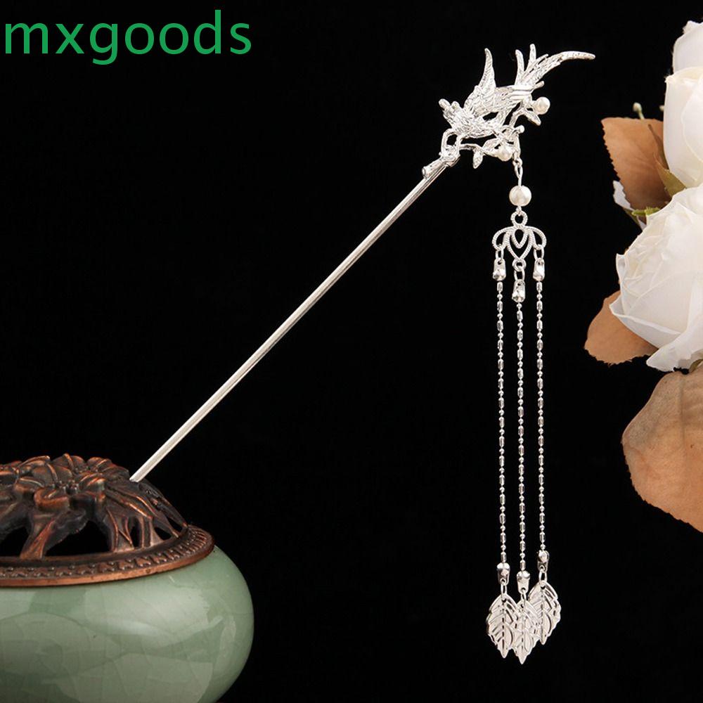 Trâm Cài Tóc Hình Lá Phối Tua Rua Phong Cách Trung Hoa Cổ Điển Cho Nữ