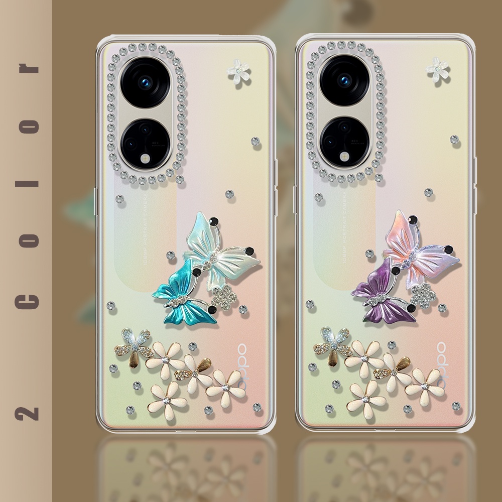 Ốp Điện Thoại Trong Suốt Hình Bướm 3D Cho Oppo Reno 8T 5G 4G Reno 8 7 4G 5G Reno 7Z 8Z 5G Reno 8 Pro 5G Reno 6 5 5G 4G