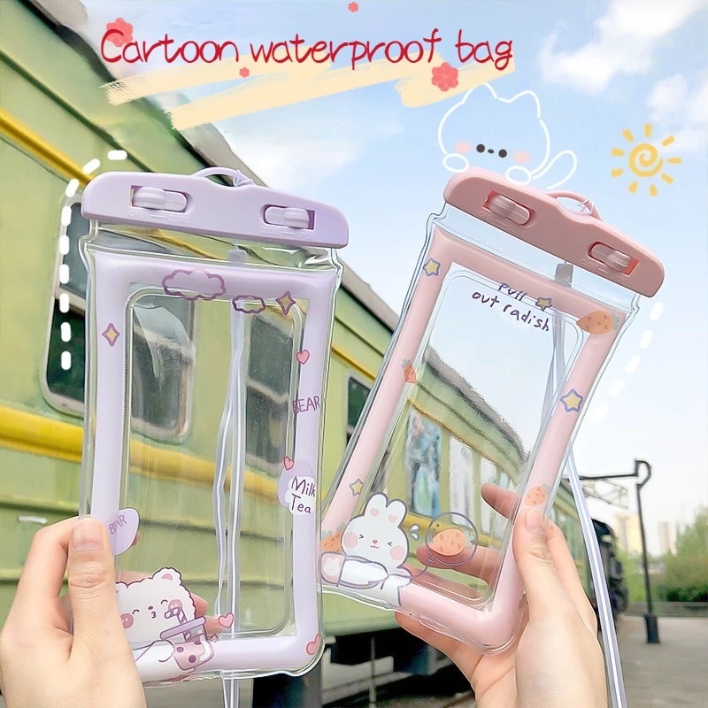 Túi Đựng Điện Thoại Nổi Chống Nước Họa Tiết Hoạt Hình Thông Dụng Cho Hoạt Động Dưới Nước