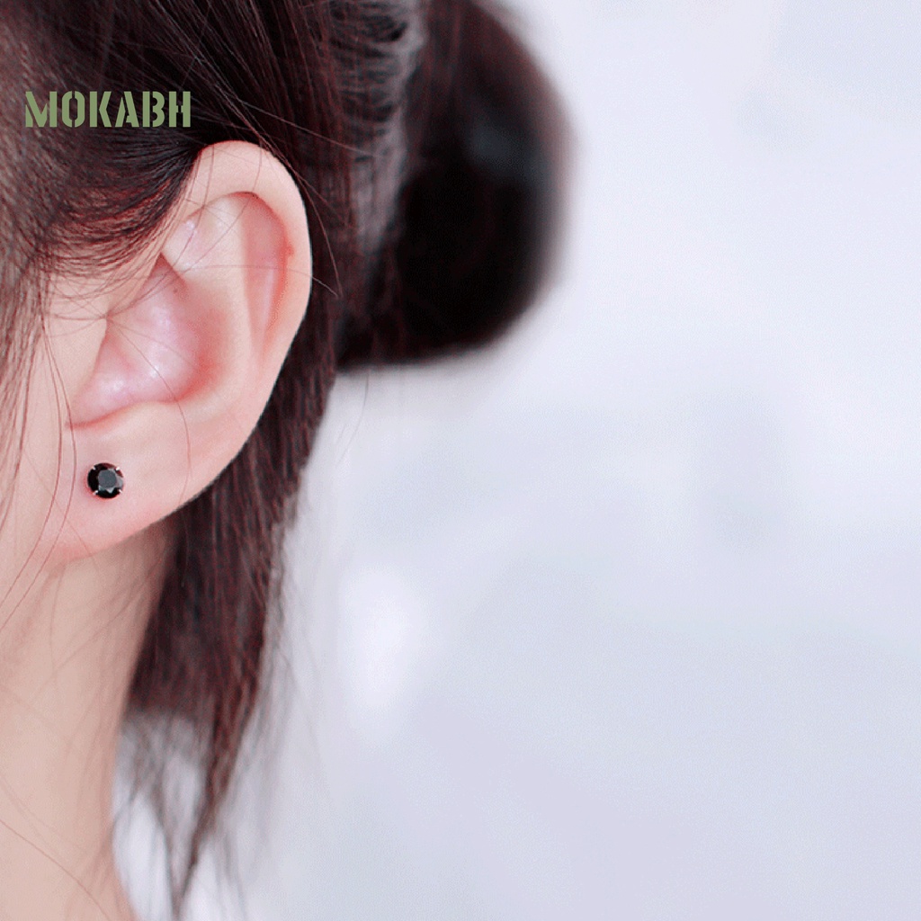 1 Đôi Bông Tai Kẹp Đính Đá Cubic Zirconia Không Cần Xỏ Lỗ Dành Cho Nam Nữ Trong Đám Cưới