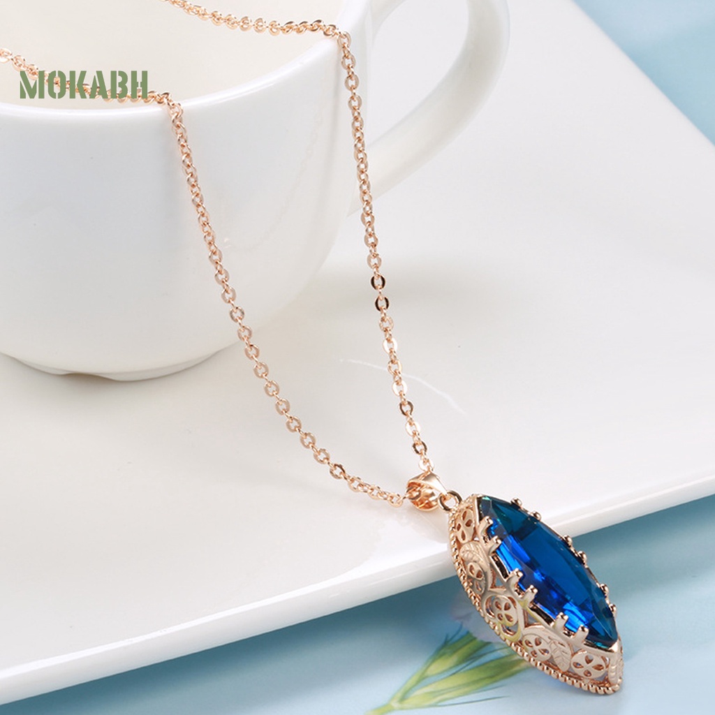 1 Bộ Vòng cổ + Bông Tai Hình Oval Rỗng Sáng Điều Chỉnh Được Phong Cách Vintage Thanh Lịch