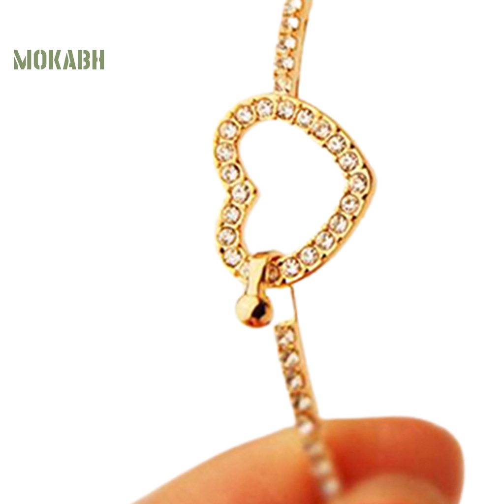 (Hot) Vòng Tay HợP Kim ĐíNh Đá HìNh Tim Sang TrọNg