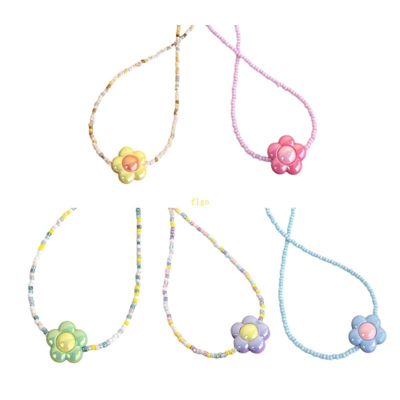 Vòng cổ Mặt Hoa Nhiều Màu Sắc Thời Trang Cho Nữ Y2K