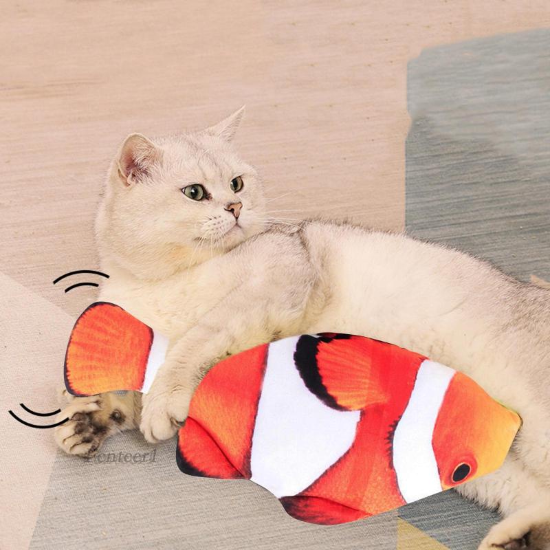 [Fenteer1] Cá Nhồi Bông Đồ Chơi Cho Mèo 18cm