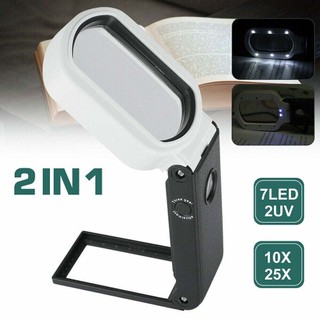 85x55mm square optical lens 9LED cash verification lamp magnifying glass