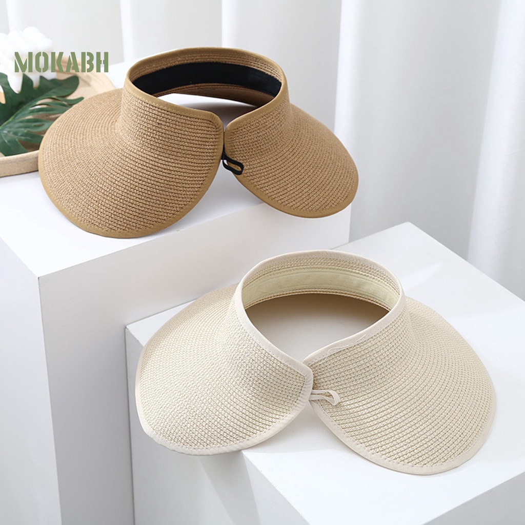 Nón Rộng Vành Hở Chóp Chống Tia UV Màu Sắc Đơn Giản Thoải Mái Dành Cho Nữ