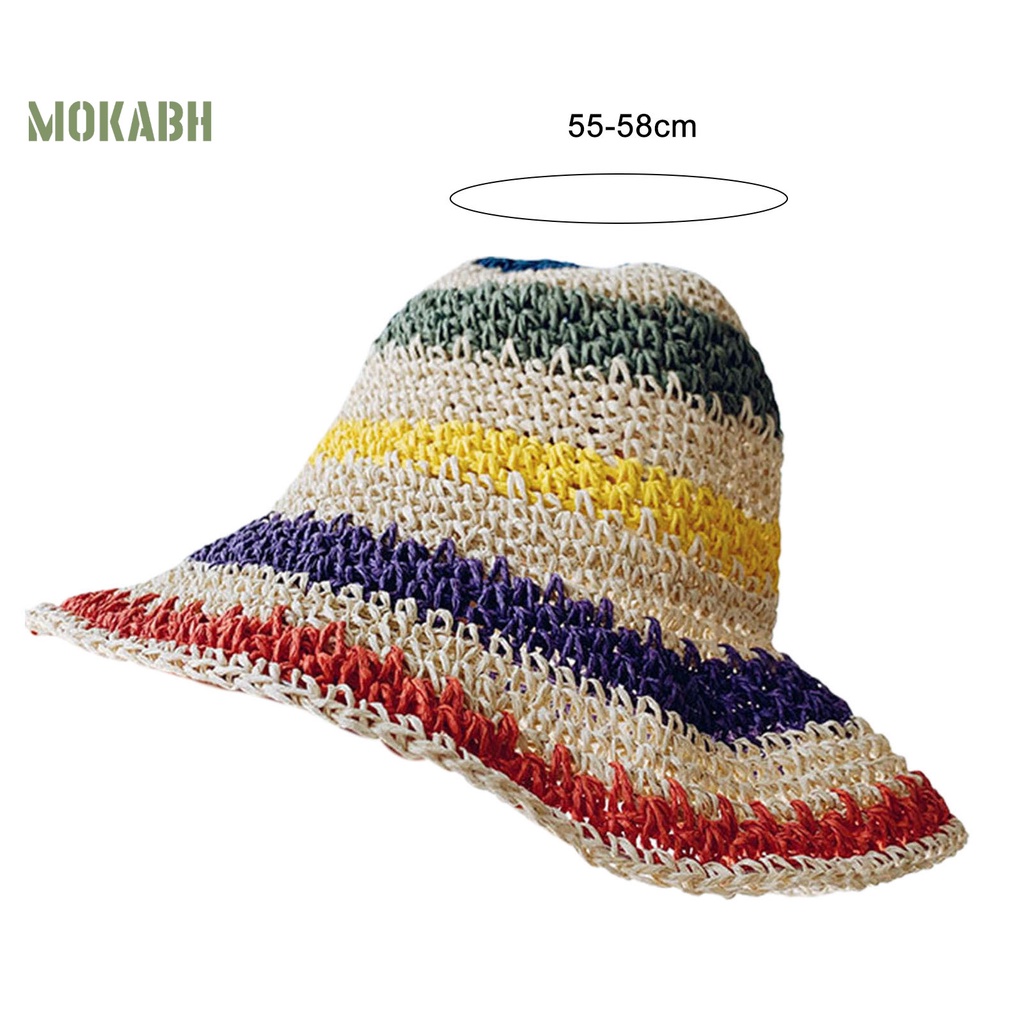 Nón Tai Bèo Màu Cầu Vồng Thoáng Khí Một Kích Thước Vừa Vặn Cho Nữ