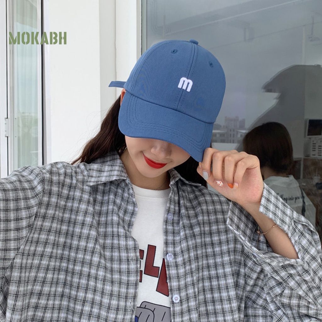 Mũ Lưỡi Trai Thêu Chữ Mok Abh Chống Nắng Mùa Hè Có Thể Điều Chỉnh Kích Thước Cho Nam Và Nữ