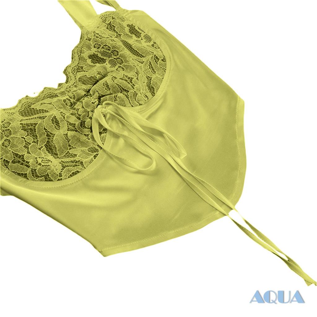 Áo Croptop Hai Dây Vải Satin Phối Ren Hở Lưng Thời Trang Mùa Hè Cho Nữ