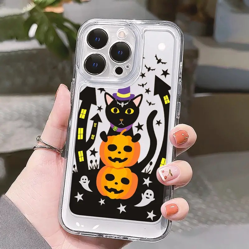 Ốp Điện Thoại TPU Mềm Chống Sốc Họa Tiết Bí Ngô Vui Nhộn Cho IPhone 11 14 13 12 Pro Max XS X XR 7 + 8 6 6S Plus Sự Bảo Vệ