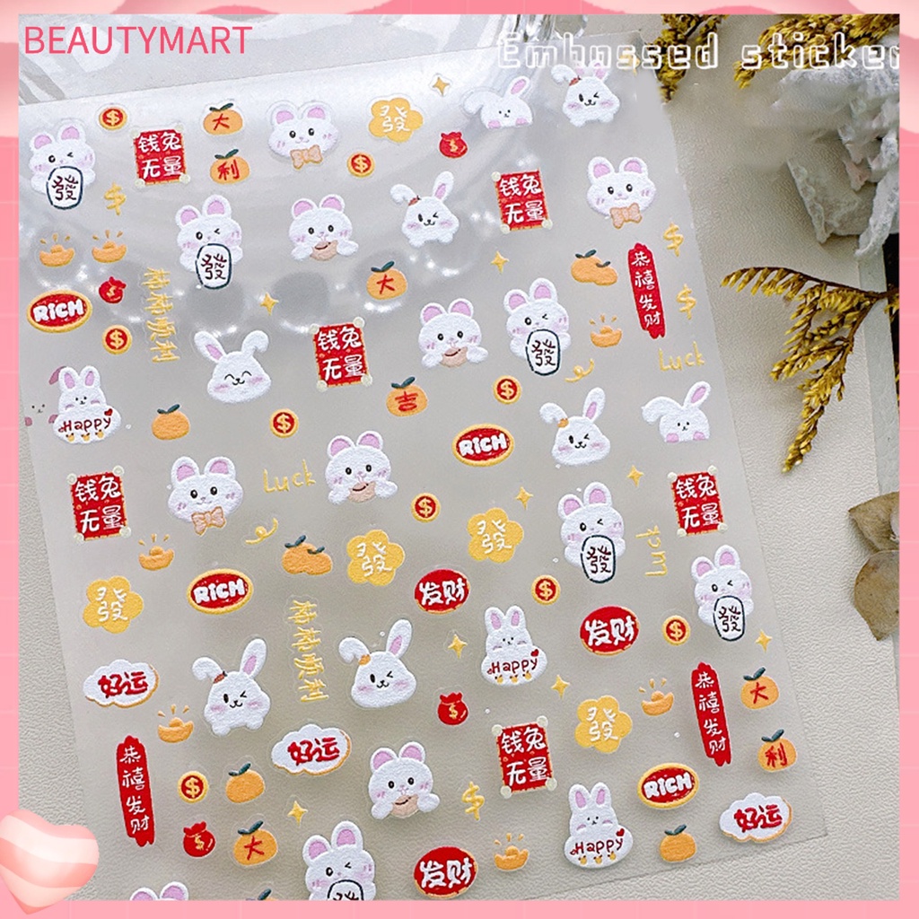 Hình Dán Móng Tay 3D Tự Dính Nhiều Màu Sắc Có Thể Tháo Gỡ