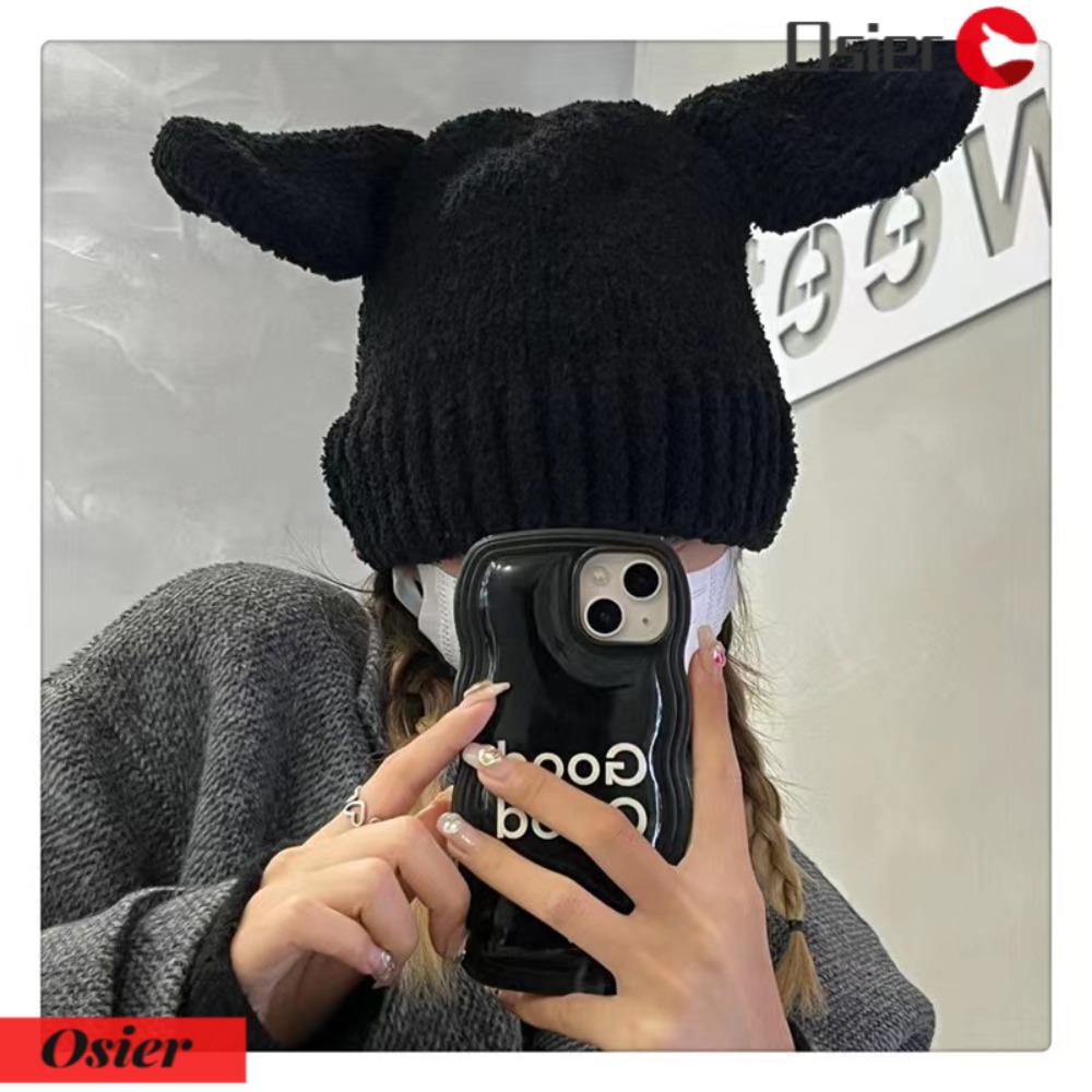 Mũ Len Mềm Đính Tai Thỏ Dễ Thương Thời Trang Thu Đông 1