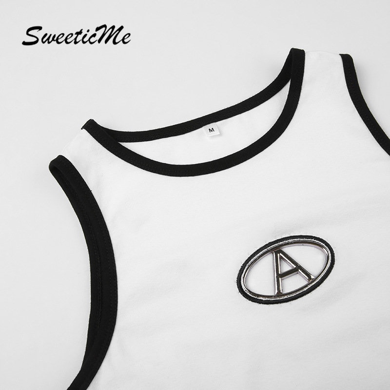 Áo Tank Top Cổ Tròn Dáng Ôm In Chữ Thời Trang 2023 Quyến Rũ Cho Nữ