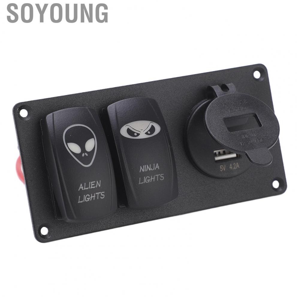 Soyoung Rocker Switch Panel  Premium Material Easy To Install Car Dual Combination for Ships Automobiles RVs