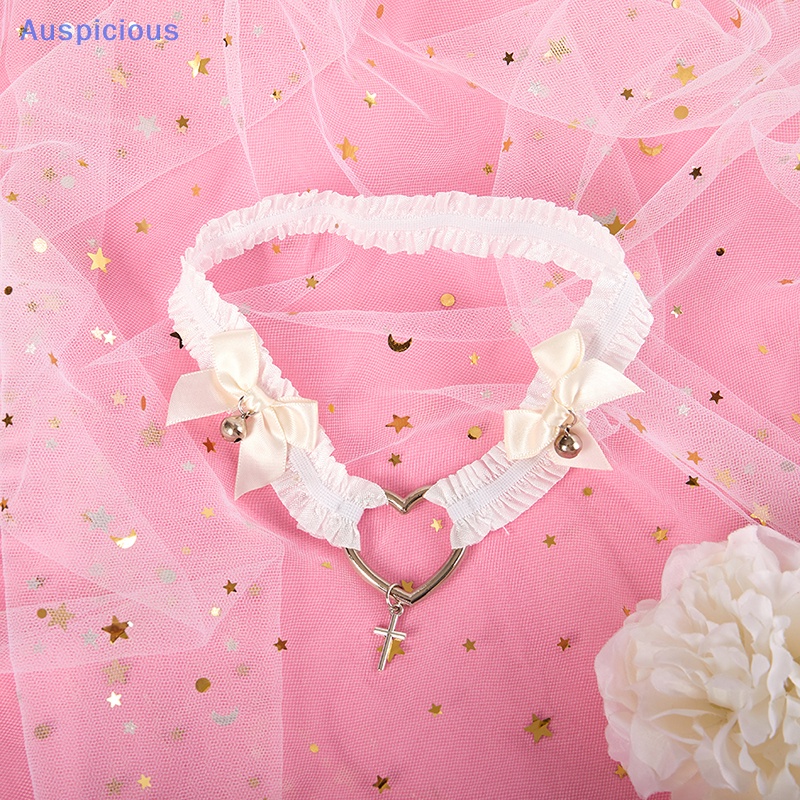 [AuspiciousV] Đai Nịt Bít Tất Ren Co Giãn Đính Nơ Trái Tim Phong Cách Gothic Lolita