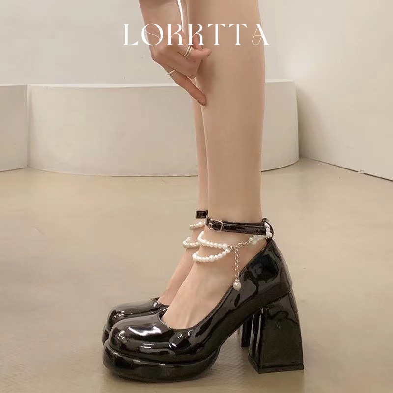 Giày búp bê cao gót LIAOYUE 23Z23060302 phong cách lolita gót đại đính tinh thể thời trang 2023 cho nữ