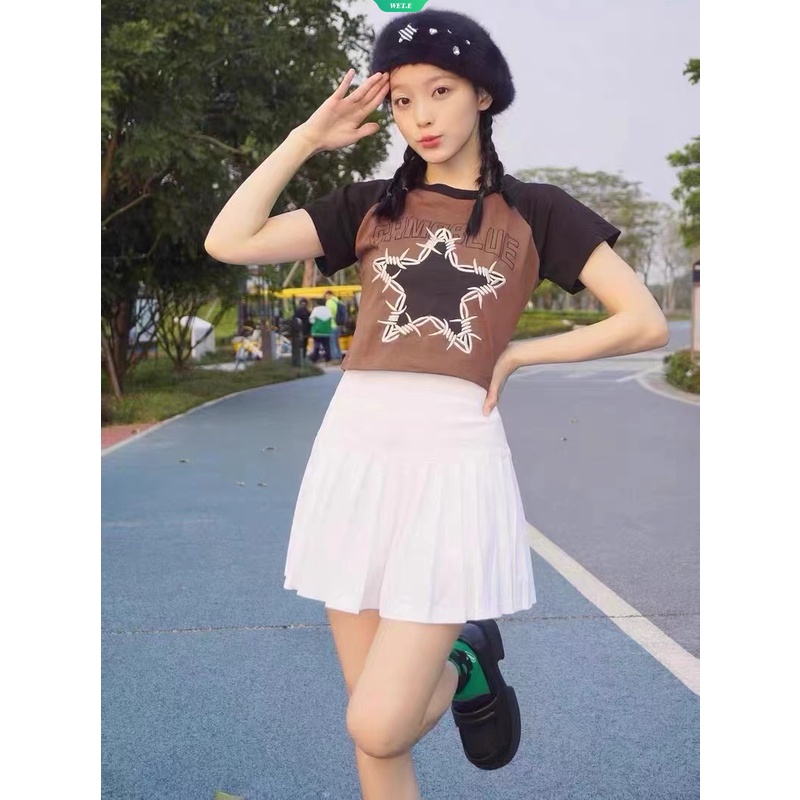 Áo Thun Ngắn Tay Thêu Họa Tiết Ngôi Sao Nhiều Màu Sắc Thời Trang Mùa Hè 2023 Cho Nữ