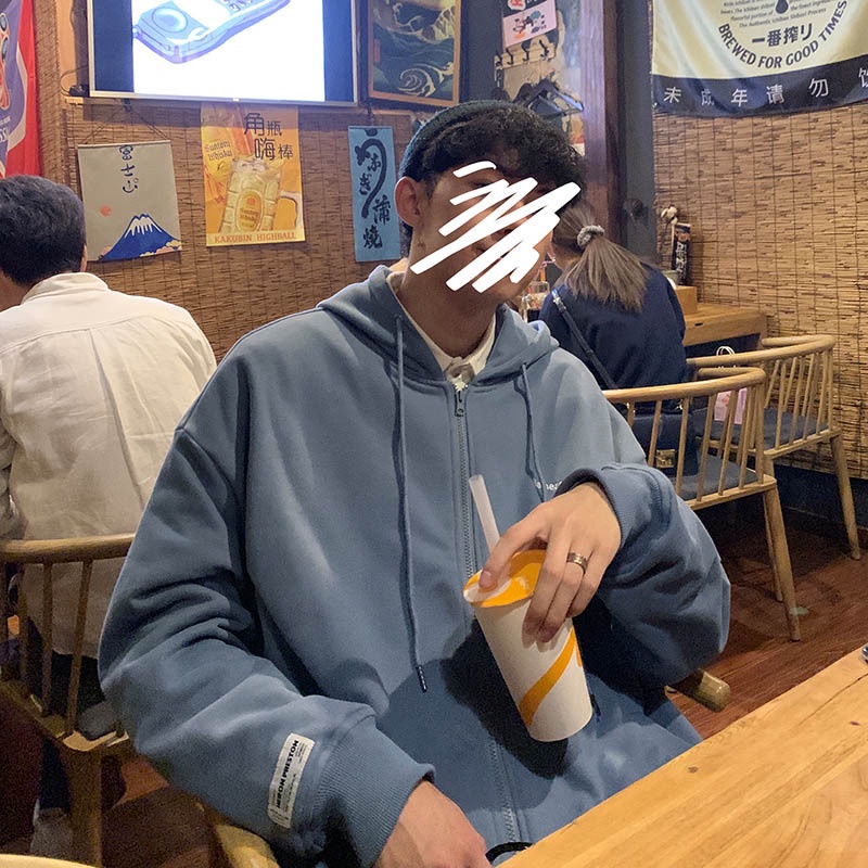 Áo nỉ có khóa Unisex dáng rộng áo khoác nam nữ