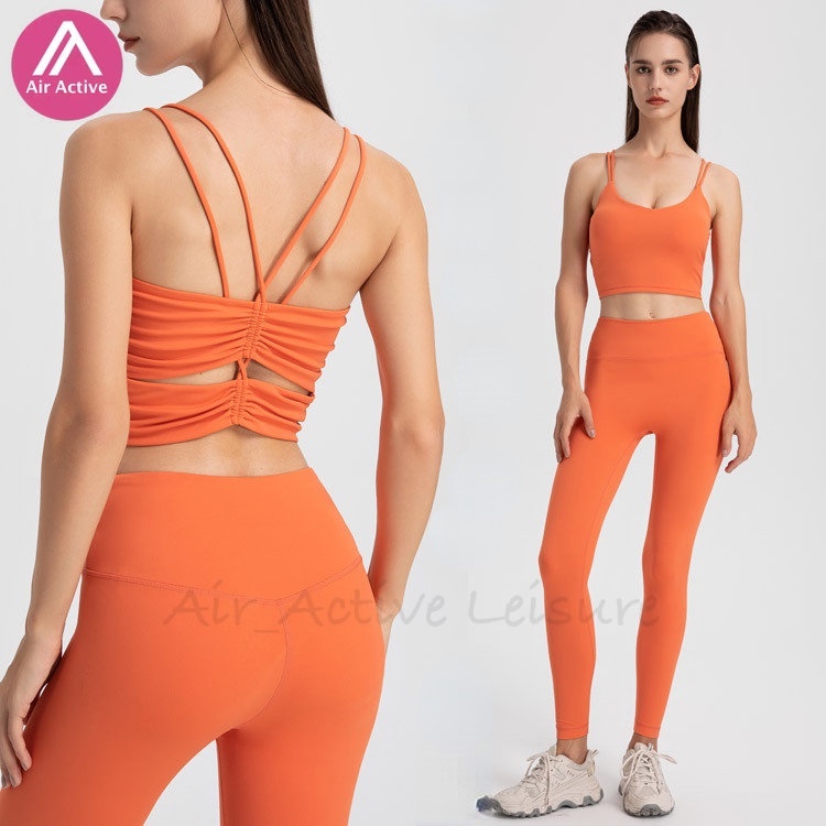 Bộ Trang Phục Thể Thao 2 Mảnh Áo Ngực + Quần Legging Lưng Cao Kiểu Dáng Quyến Rũ