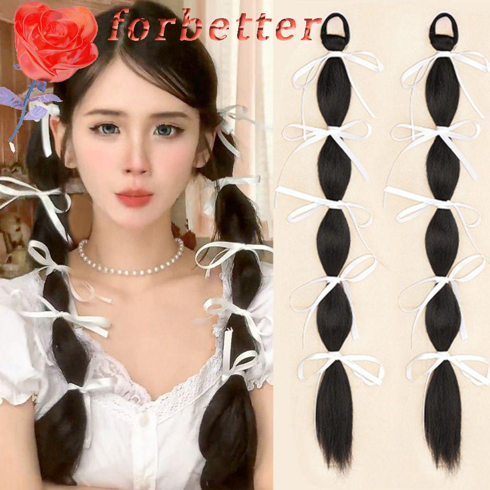 Tóc Giả Thắt Bím Bằng Sợi Tổng Hợp Cách Nhiệt Màu Trắng Hồng Dành Cho Nữ