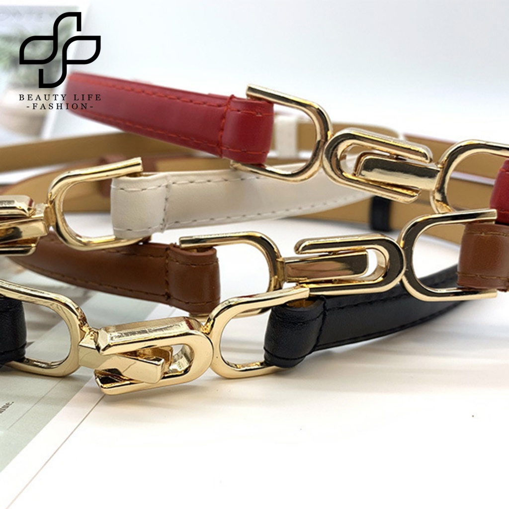 Thắt Lưng Da Giả Khóa Cài Dễ Điều Chỉnh Thời Trang Cho Bạn Gái