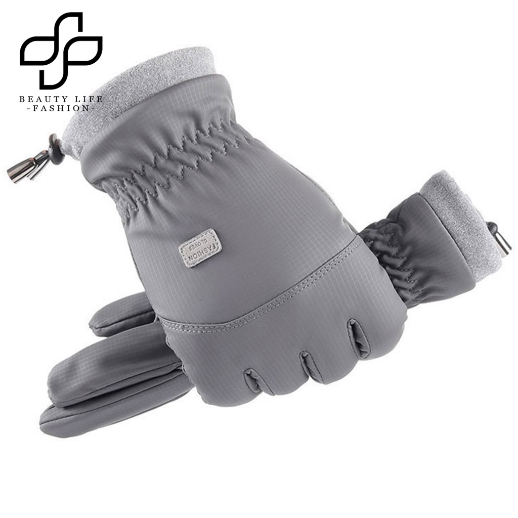 1 Đôi Găng Tay Chống Trượt Vải Lông Cừu San Hô Dày Dặn Có Thể Chạm Màn Hình Cảm Ứng