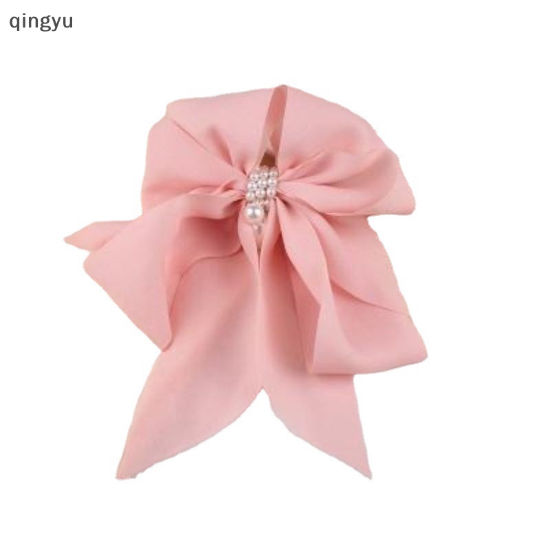 Kẹp Tóc Hình Nơ Đính Ngọc Trai Cỡ Lớn Dễ Thương